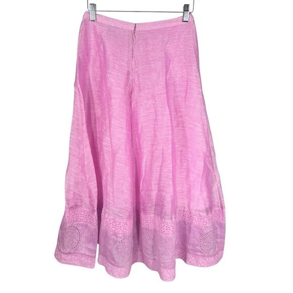 Joslin Harlee Midi Skirt Silk Linen Organza NWT Bubblegum Pink Size XS - Picture 4 of 13